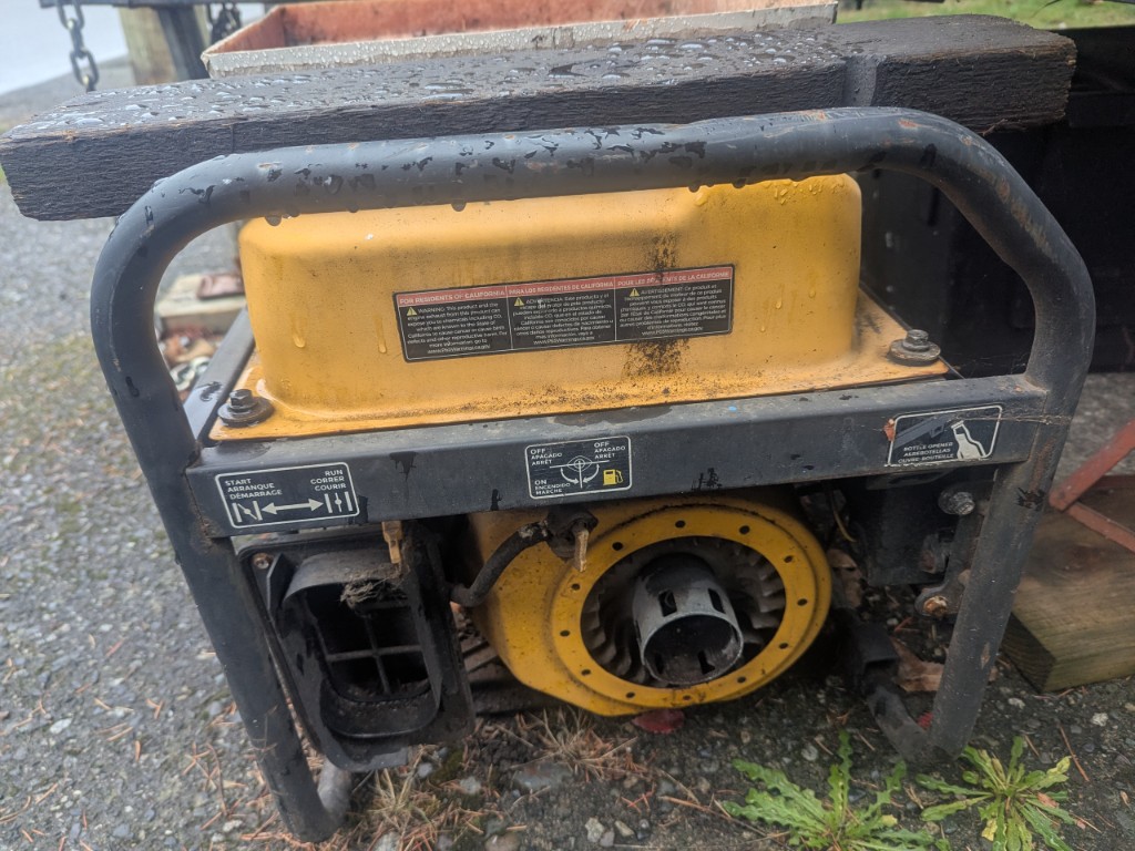 Donated yellow portable generator