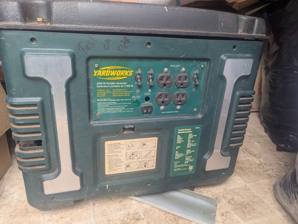 Donated Yardworks 3500 W portable generator